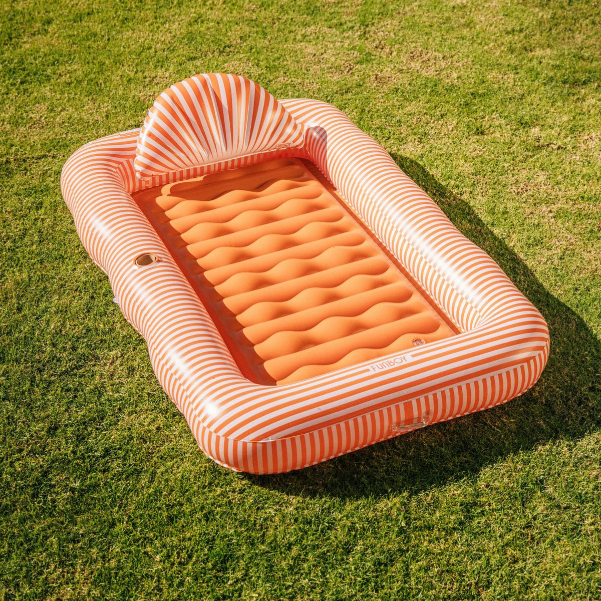 Funboy Essential | Tanning Pool Lounger: Orange White Stripes