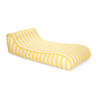 Funboy Featured | Fabric Covered Pool Float - Yellow Sunbed Lounger