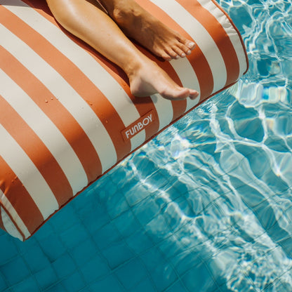 Funboy Popular | Fabric Covered Pool Float - Orange Sunbed Lounger