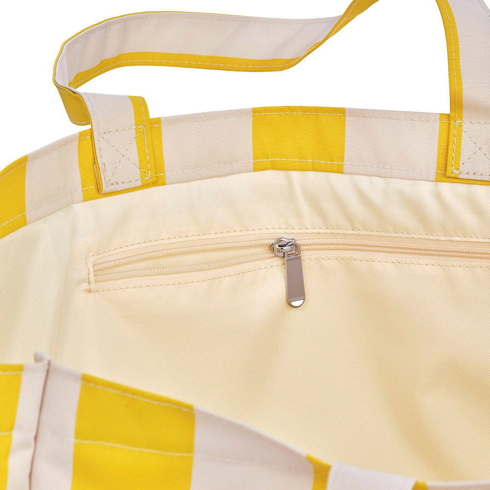 Funboy Best Seller | Beach Bag Tote, Yellow Cabana Stripe