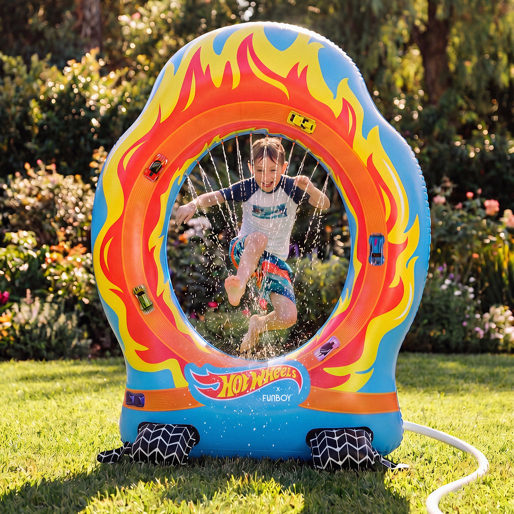 Funboy Signature | Ring of Fire Outdoor Sprinkler Water Sprinkler for Kids - Hot Wheels