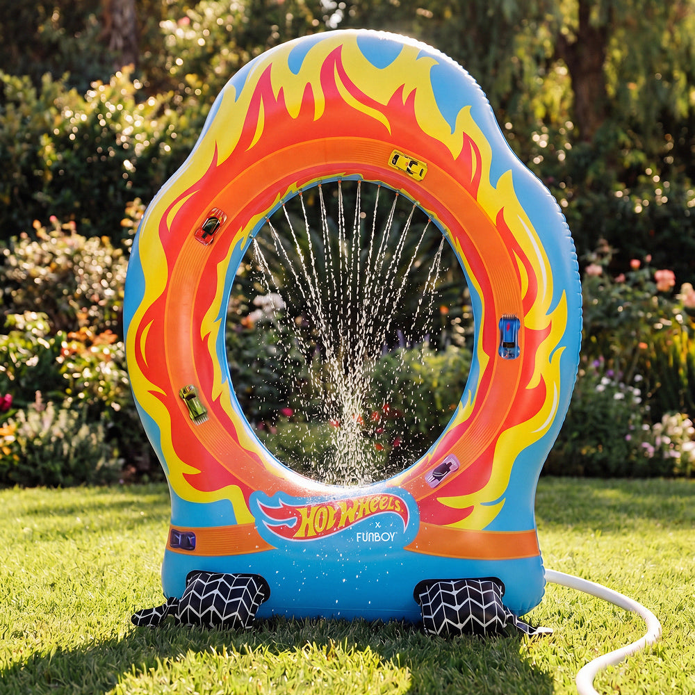 Funboy Signature | Ring of Fire Outdoor Sprinkler Water Sprinkler for Kids - Hot Wheels