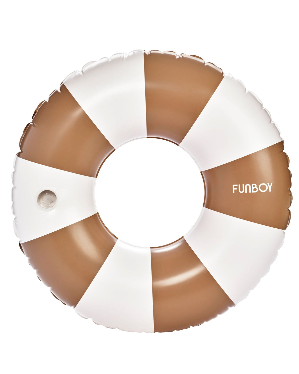 Funboy Trending | Large Pool Tube Float: Mocha & White Stripes, 48"
