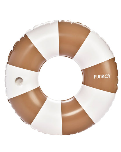 Funboy Trending | Large Pool Tube Float: Mocha & White Stripes, 48"