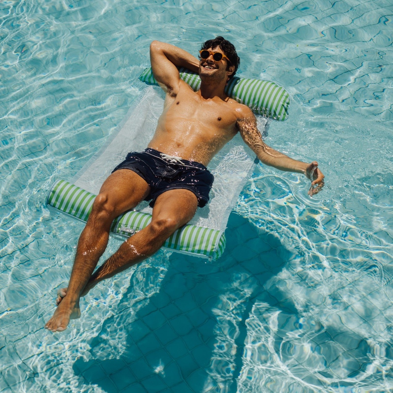 Funboy Classic | Fabric Pool Hammock, Green & Blue