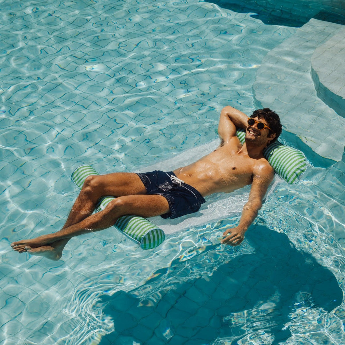 Funboy Classic | Fabric Pool Hammock, Green & Blue