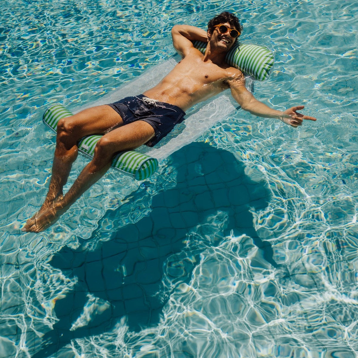 Funboy Classic | Fabric Pool Hammock, Green & Blue