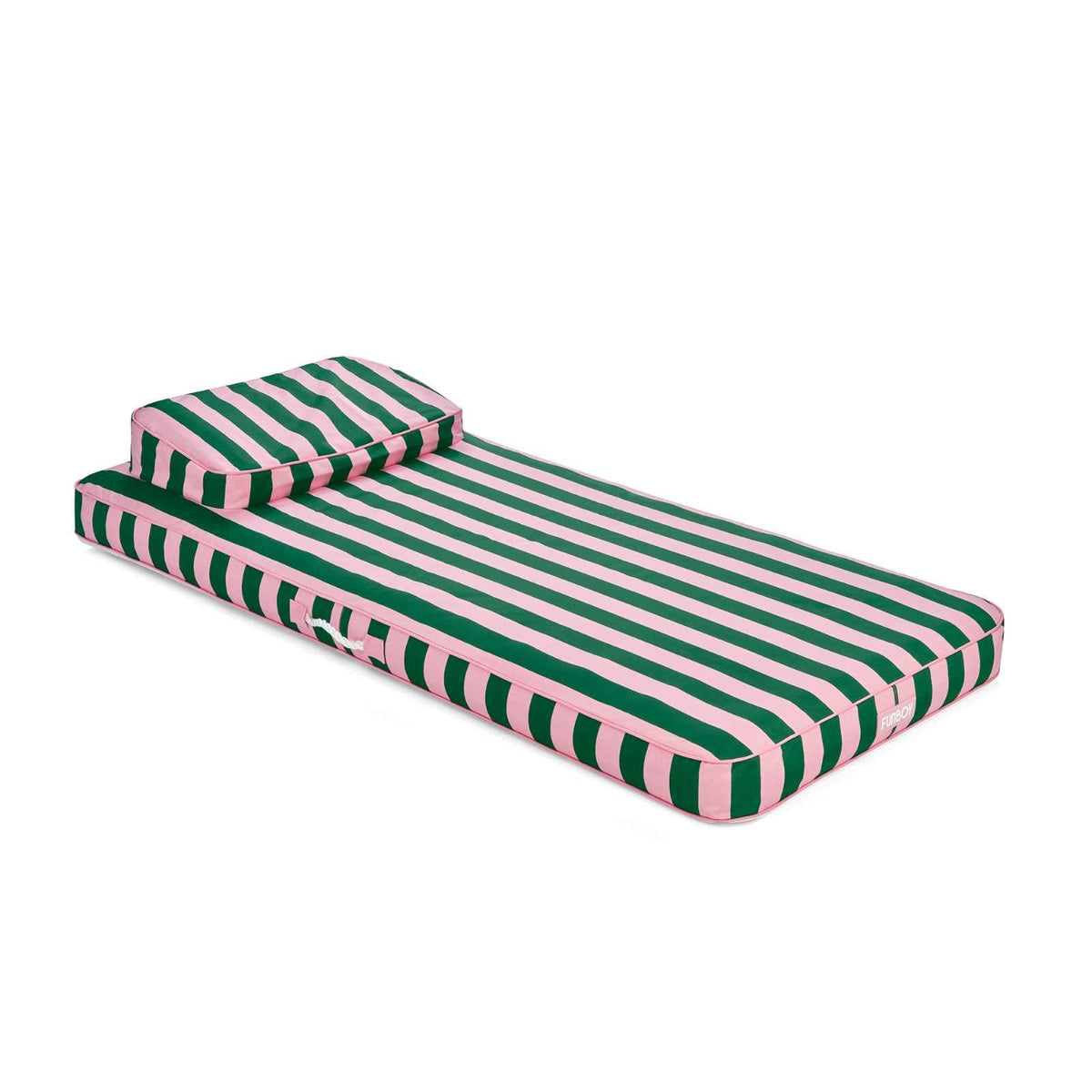 Funboy Essential | Fabric Covered Flat Lounger Pool Float - Pink & Green