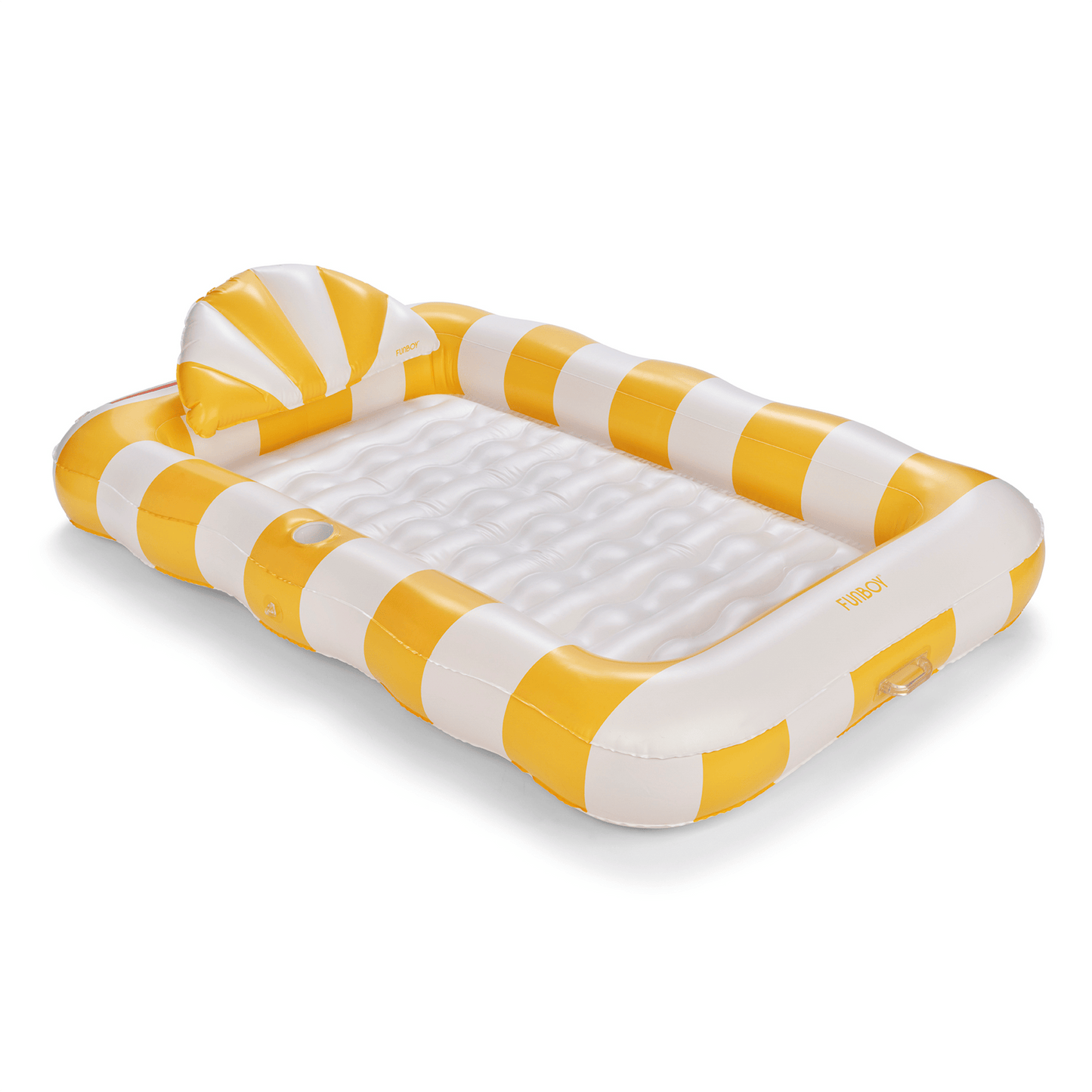 Funboy Featured | Tanning Pool Lounger: Yellow & White Stripes