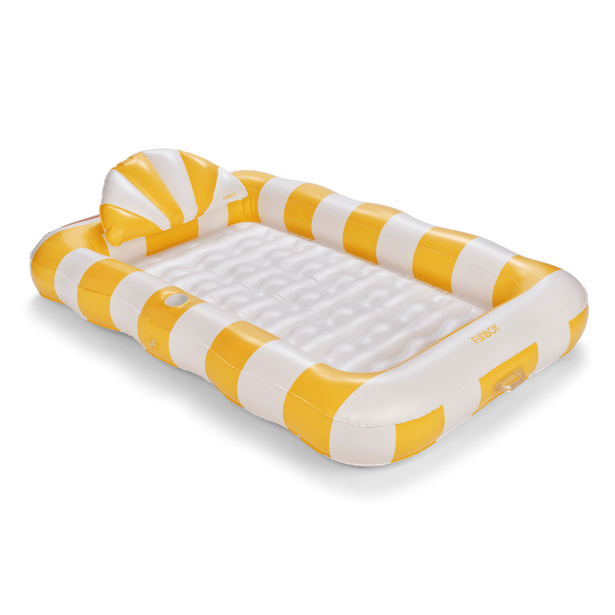 Funboy Featured | Tanning Pool Lounger: Yellow & White Stripes