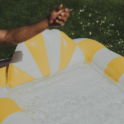 Funboy Featured | Tanning Pool Lounger: Yellow & White Stripes