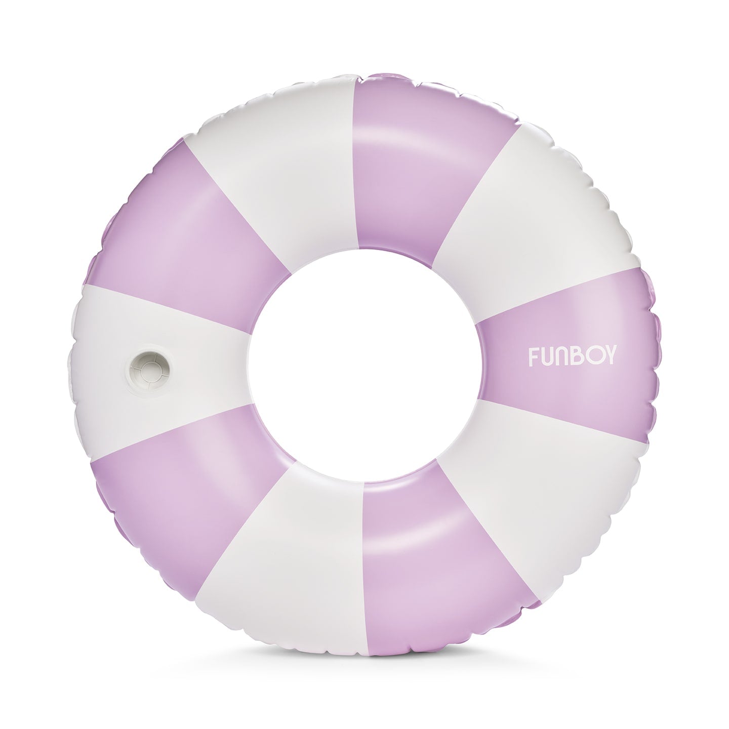 Funboy Trending | Giant Vintage Purple Stripe Inflatable Pool Float w/ Cup Holder 48"