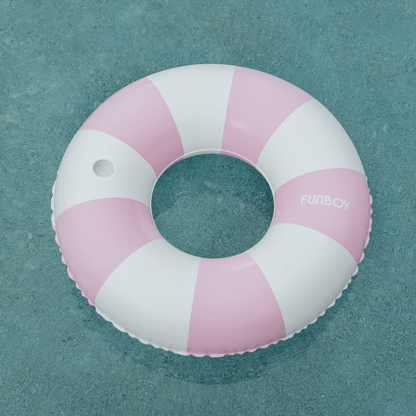 Funboy Trending | Giant Vintage Purple Stripe Inflatable Pool Float w/ Cup Holder 48"