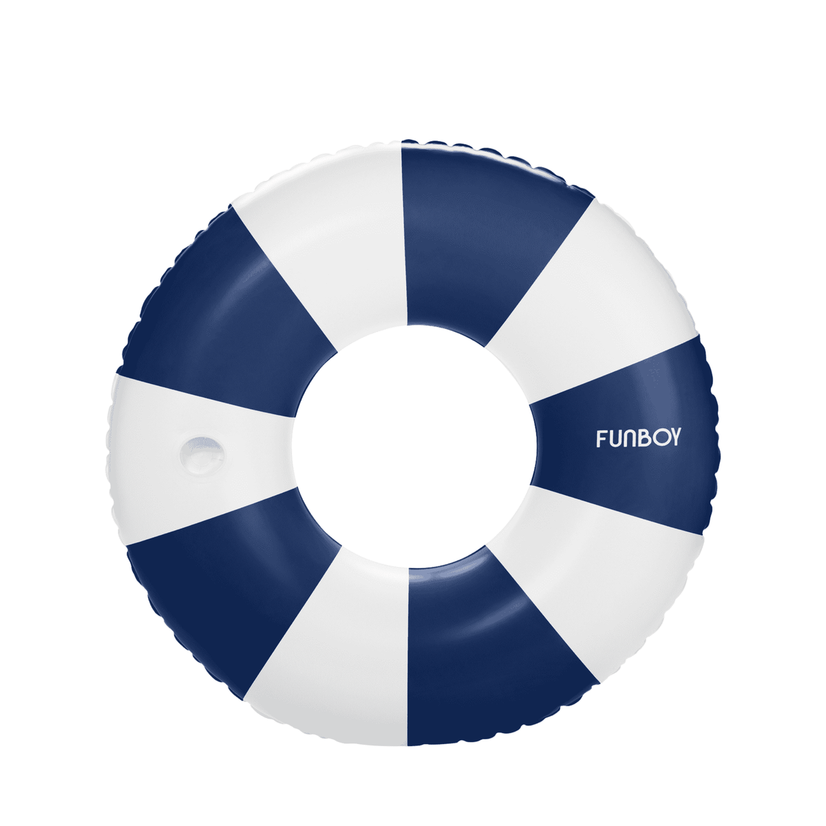 Funboy Essential | Large Pool Tube Float: Navy Blue, White Stripes, 48"