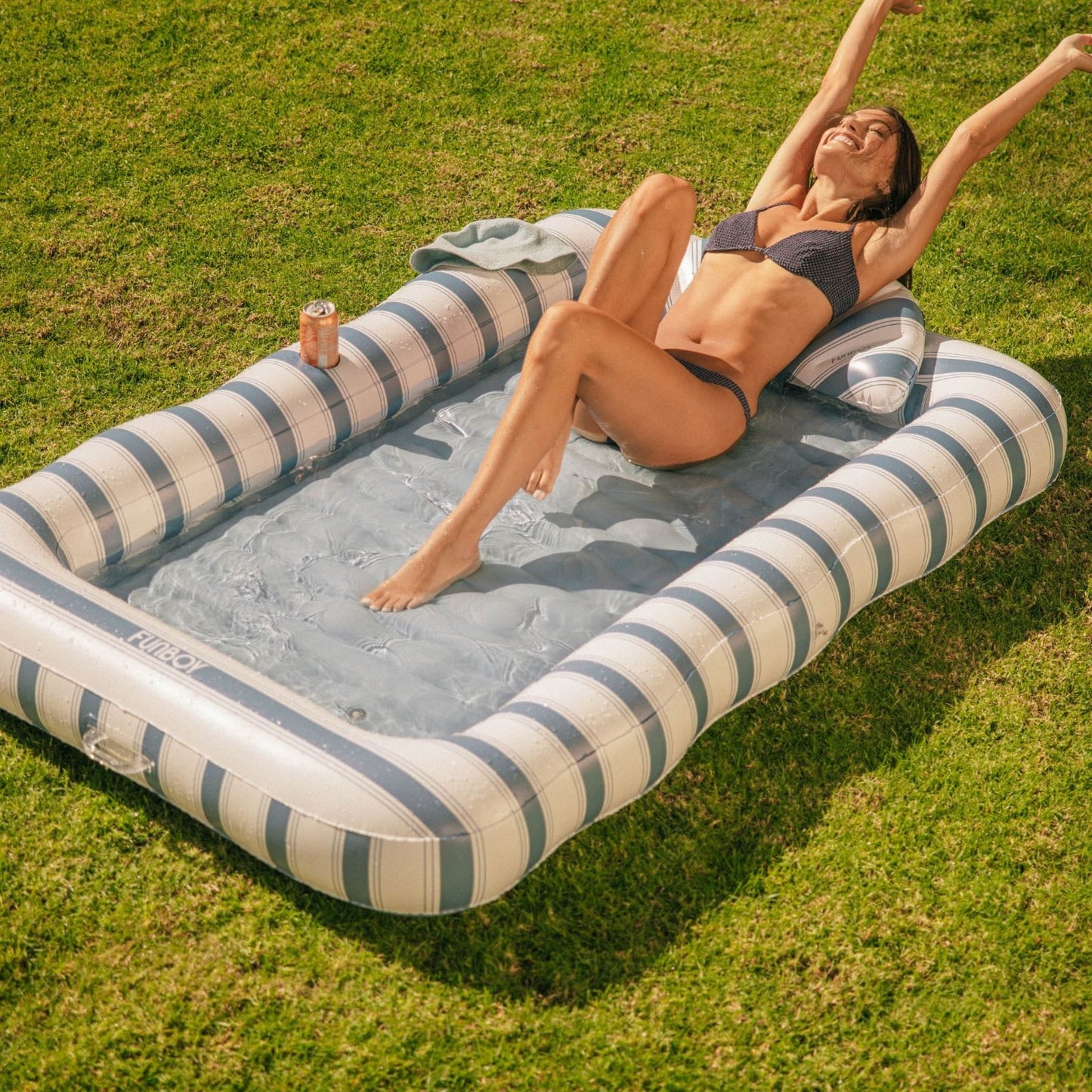 Funboy Popular | Tanning Pool Lounger: Blue & White Stripes