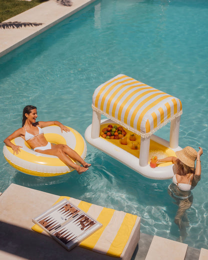 Funboy Exclusive | Yellow & White Striped Floating Cabana Bar
