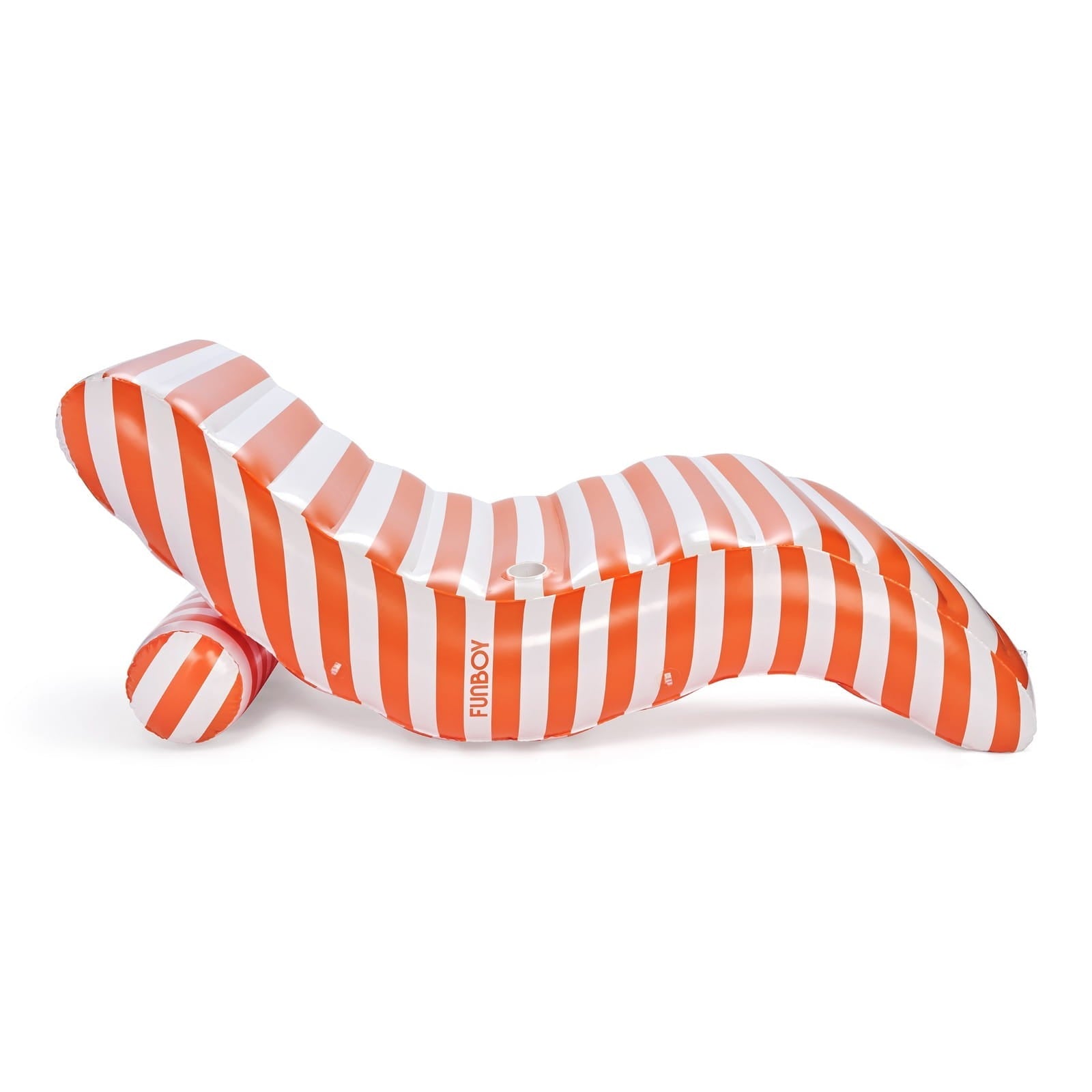 Funboy Essential | Orange Striped Chaise Lounger Pool Float