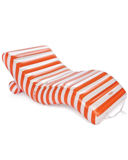 Funboy Essential | Orange Striped Chaise Lounger Pool Float