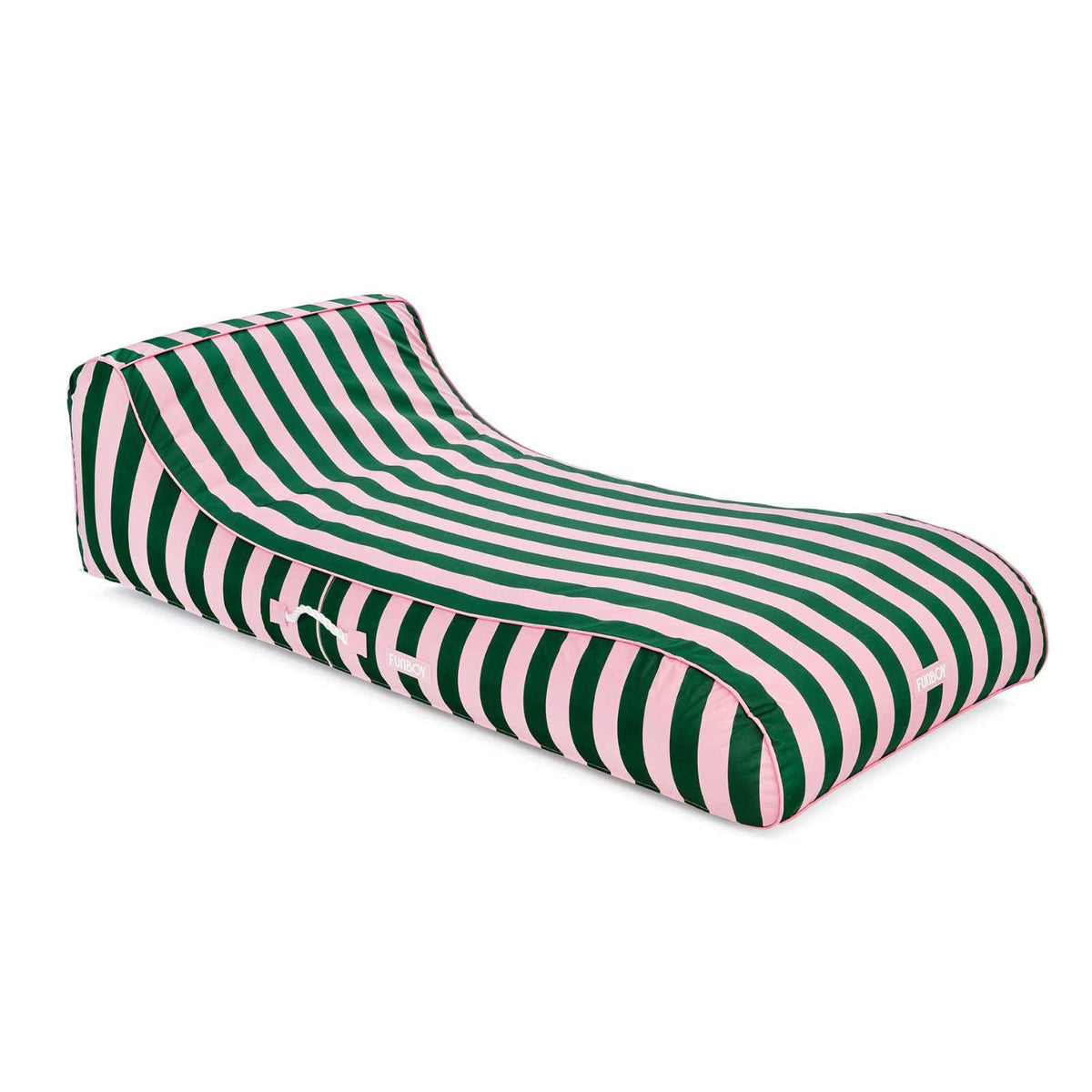 Funboy Trending | Fabric Covered Pool Float - Pink & Green Sunbed Lounger