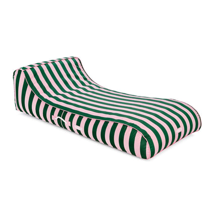 Funboy Trending | Fabric Covered Pool Float - Pink & Green Sunbed Lounger