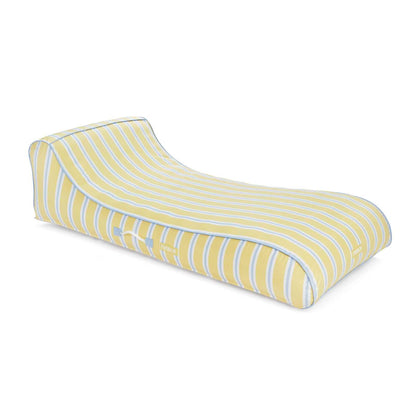 Funboy Best Seller | Fabric Covered Pool Float - Yellow, Blue & White Striped Sunbed Lounger