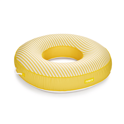 Funboy Recommended | Fabric Covered Tube Float - Yellow Cabana Stripe
