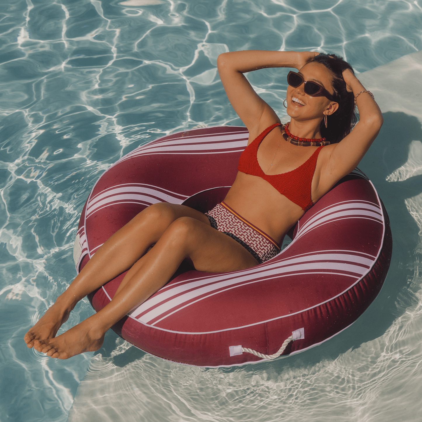 Funboy Classic | Fabric Covered Tube Float - Red Stripe