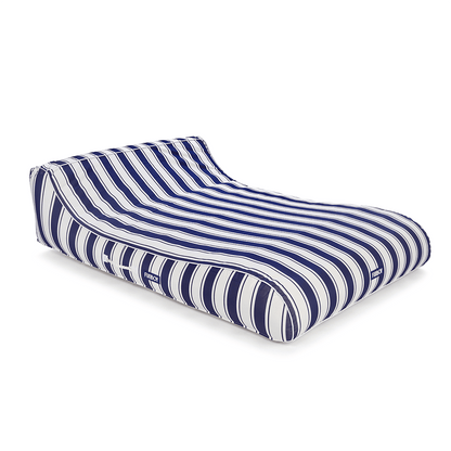 Funboy Featured | XL Fabric Covered Pool Float Sunbed Lounger - Navy Stripe