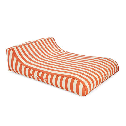 Funboy Popular | XL Fabric Covered Pool Float Sunbed Lounger - Orange Cabana Stripes