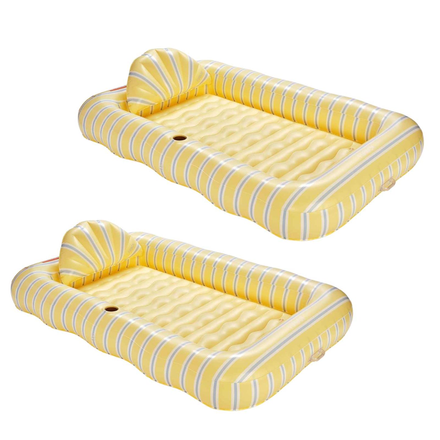 Funboy Classic | Yellow & Blue Tanning Pool Lounger, 2-Pack
