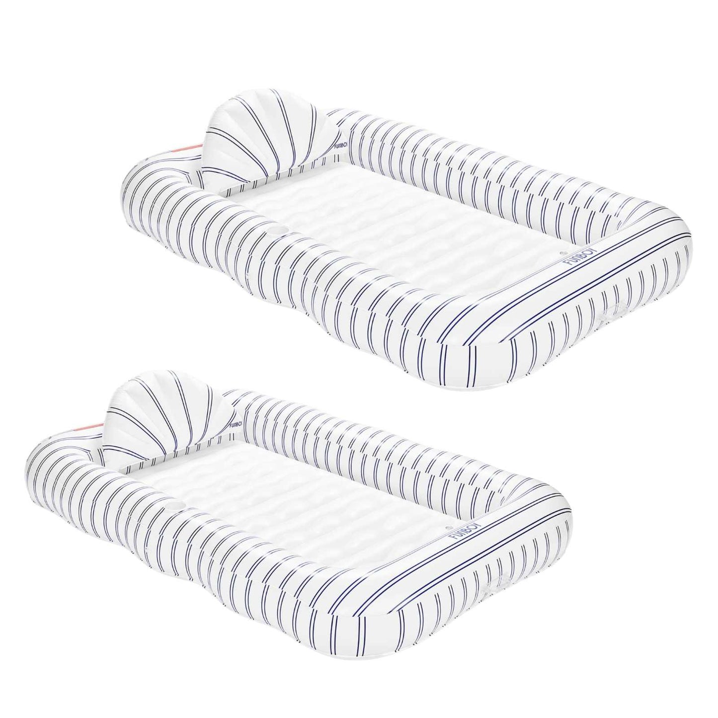 Funboy Popular | White & Navvy Tanning Pool Lounger - 2 Pack