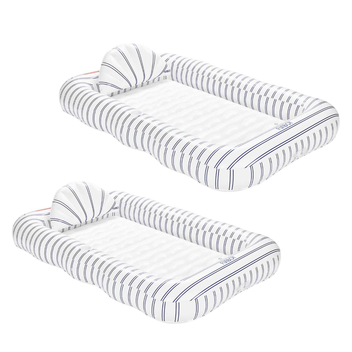 Funboy Popular | White & Navvy Tanning Pool Lounger - 2 Pack