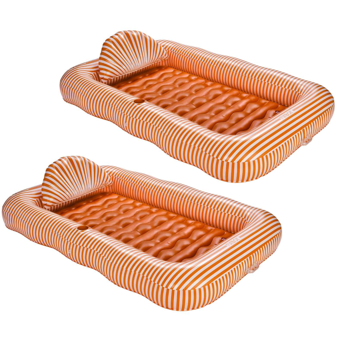Funboy Trending | Tanning Pool Lounger - 2 Pack, Orange and White Striped