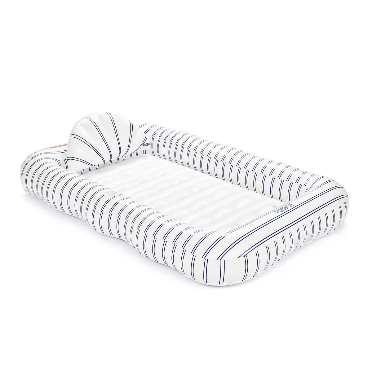 Funboy Signature | Tanning Pool Lounger: White & Navy Stripes