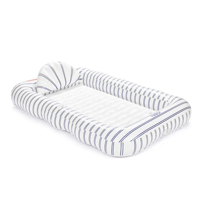 Funboy Signature | Tanning Pool Lounger: White & Navy Stripes