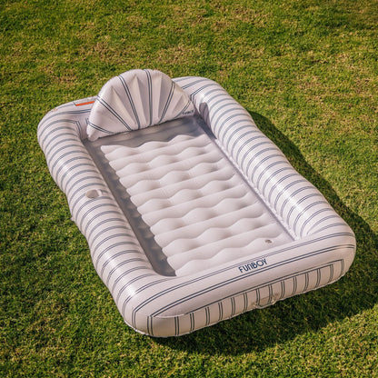 Funboy Signature | Tanning Pool Lounger: White & Navy Stripes