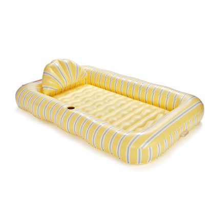 Funboy Classic | Tanning Pool Lounger: Yellow, White & Blue Stripes