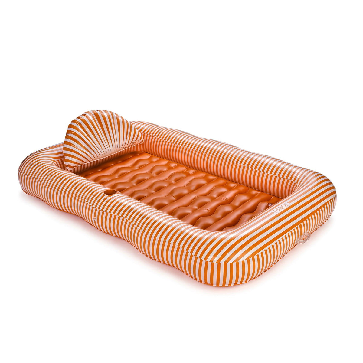 Funboy Essential | Tanning Pool Lounger: Orange White Stripes