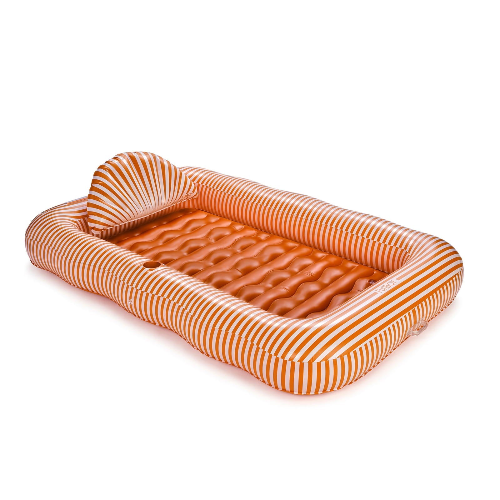 Funboy Essential | Tanning Pool Lounger: Orange White Stripes