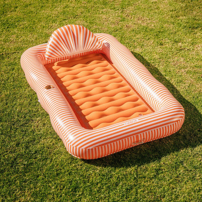 Funboy Essential | Tanning Pool Lounger: Orange White Stripes