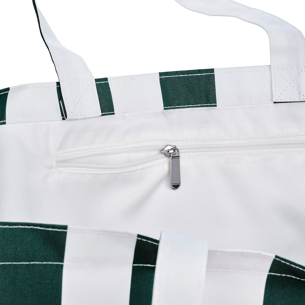 Funboy Best Seller | Beach Bag Tote, Green Cabana Stripe