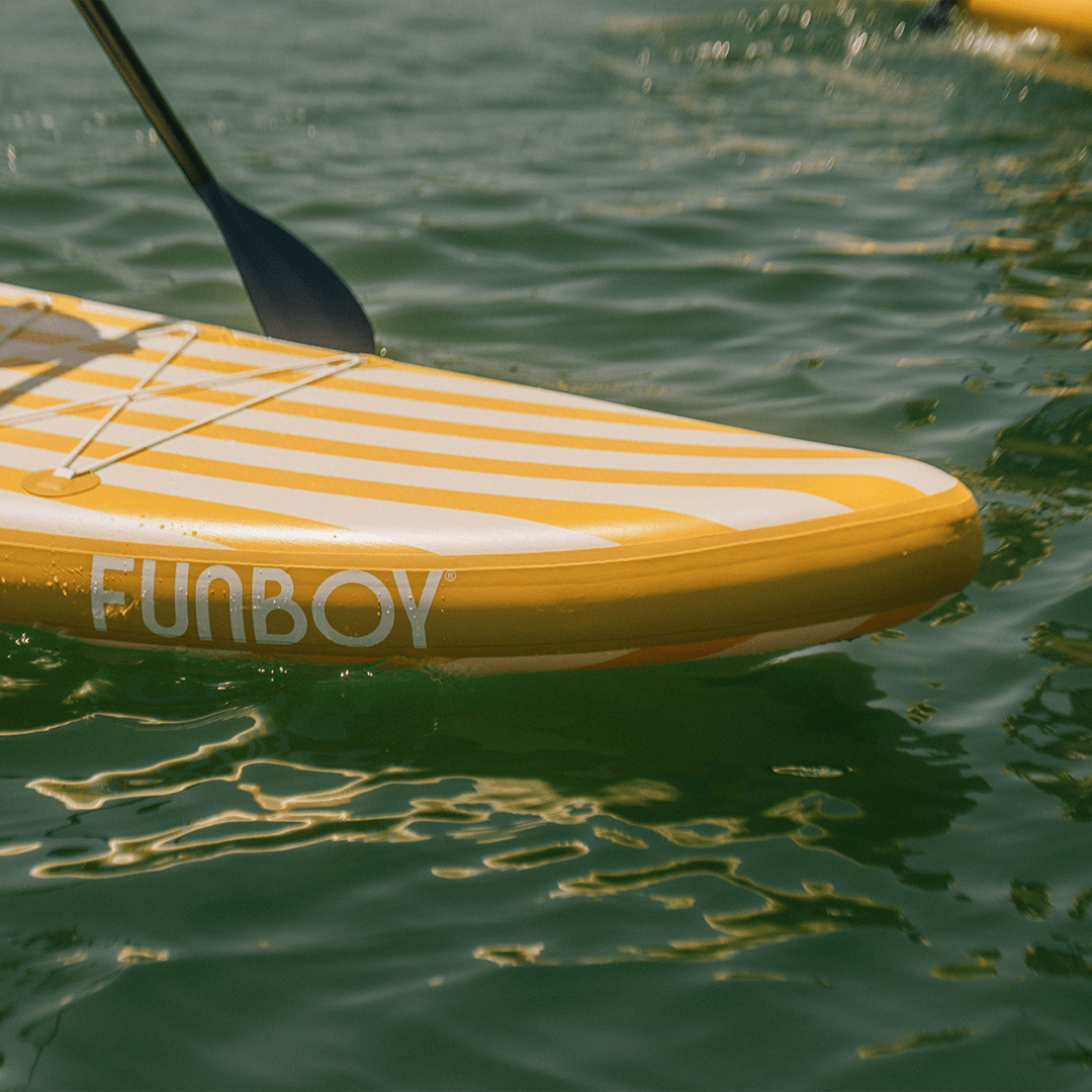 Funboy Essential | 11"6' Inflatable Stand Up Paddle Board - Yellow & White Cabana Stripe