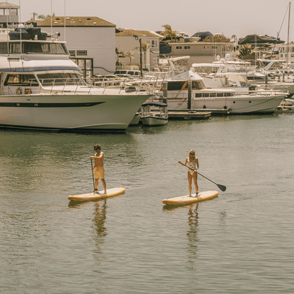 Funboy Essential | 11"6' Inflatable Stand Up Paddle Board - Yellow & White Cabana Stripe