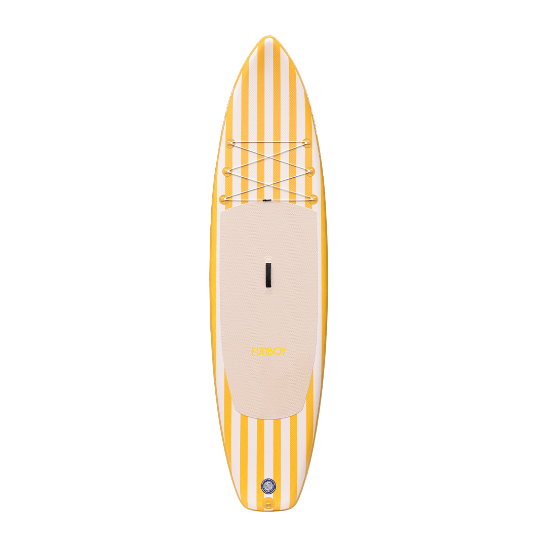 Funboy Essential | 11"6' Inflatable Stand Up Paddle Board - Yellow & White Cabana Stripe