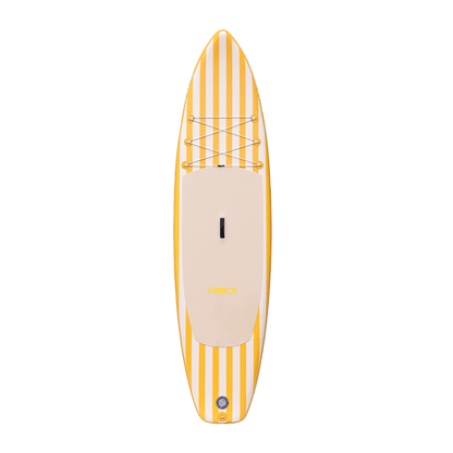 Funboy Essential | 11"6' Inflatable Stand Up Paddle Board - Yellow & White Cabana Stripe