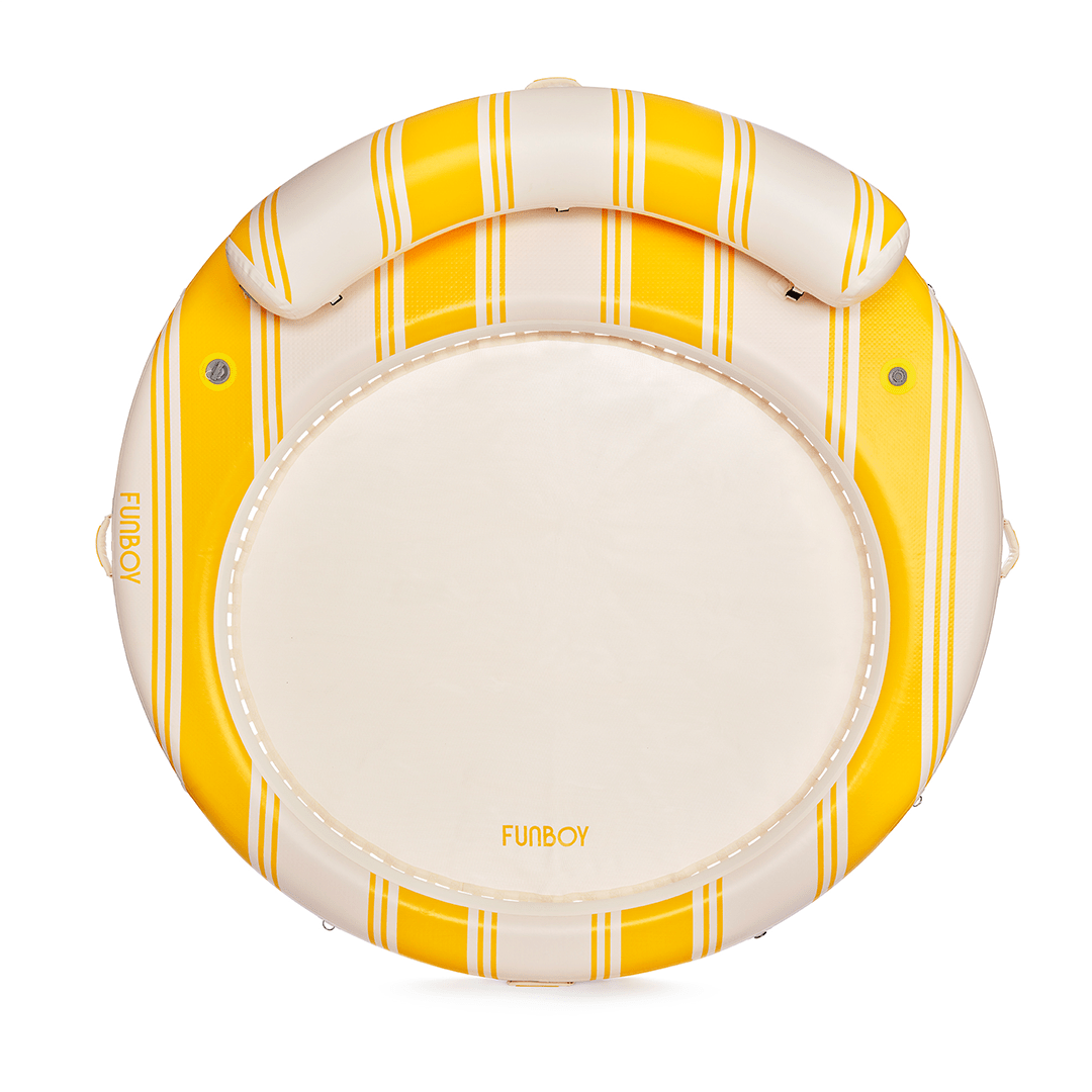 Funboy Featured | Yellow & White Floating Dock. Leisure Island