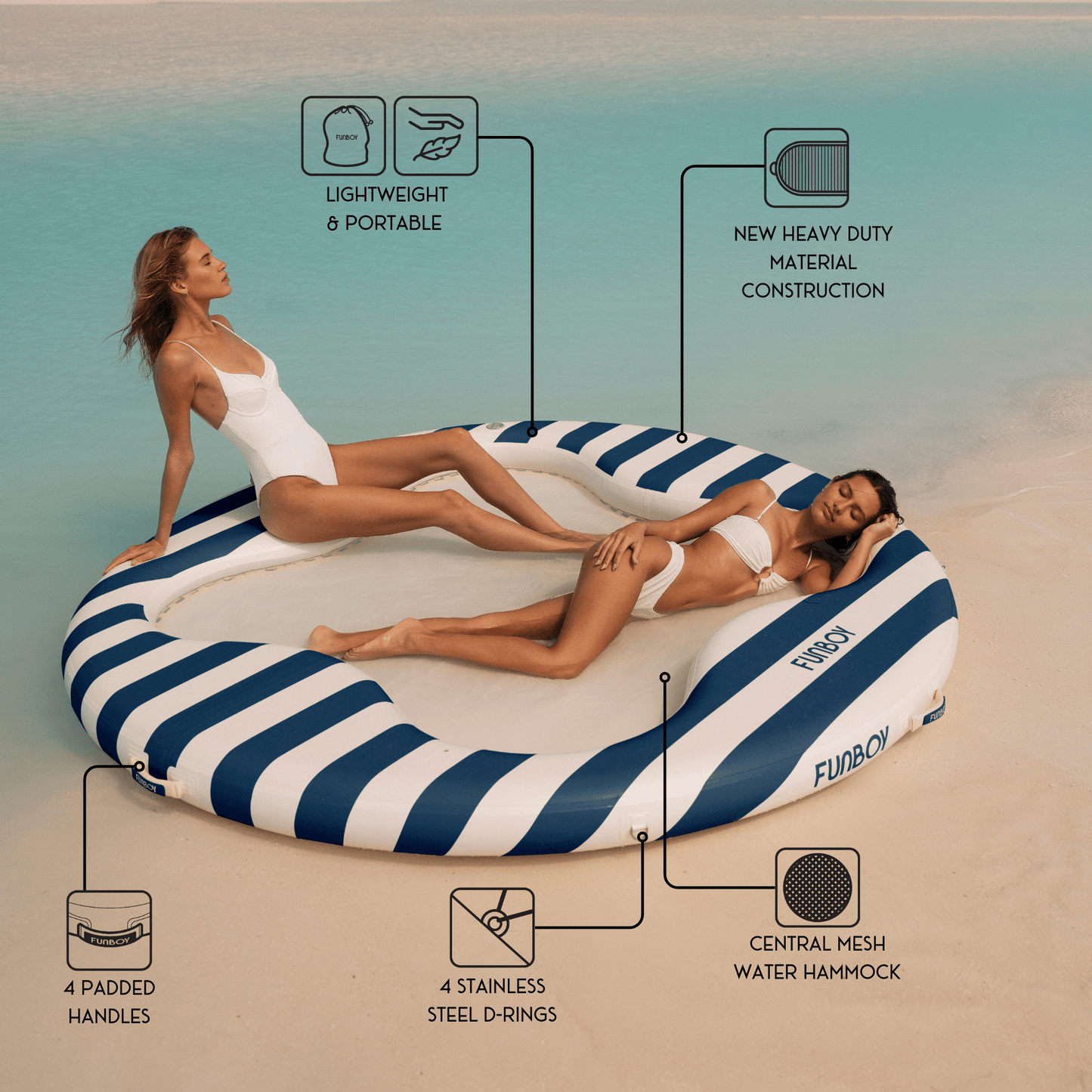 Funboy Trending | Floating Pool Hammock: Clover Leisure Island, Blue