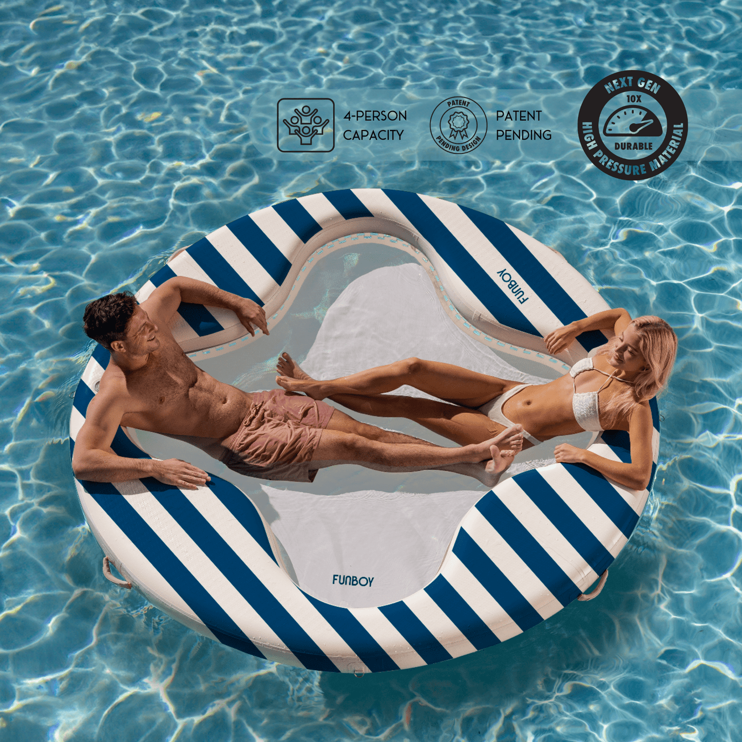 Funboy Trending | Floating Pool Hammock: Clover Leisure Island, Blue
