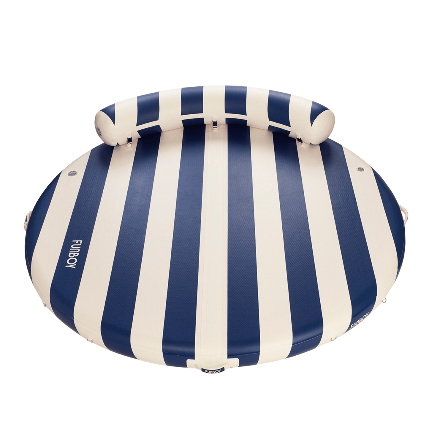 Funboy Exclusive | Inflatable Floating Dock: White, Navy Blue Stripes