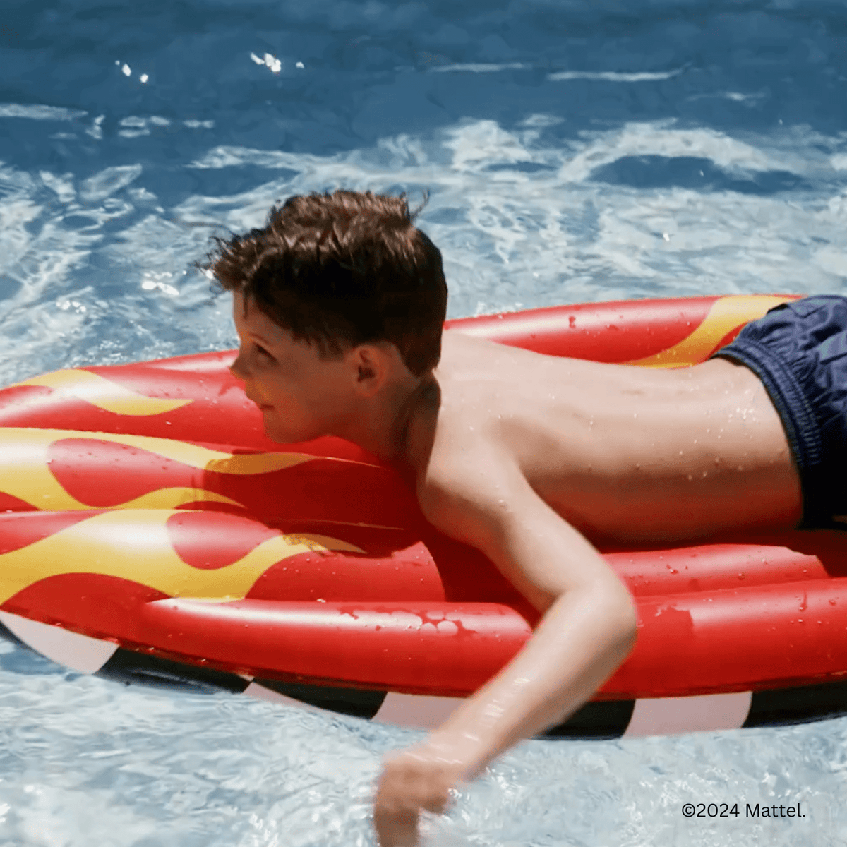 Funboy Exclusive | Hot Wheels Checkered Flame Surfboard Pool Float